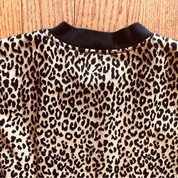 Old Navy Leopard Print Bomber Tan Black Jacket Lightweight Girl’s Size L (10-12) - Picture 9 of 11